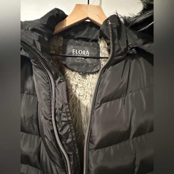 Elora Black Womens Puffer Coat Size Large - Picture 4 of 7